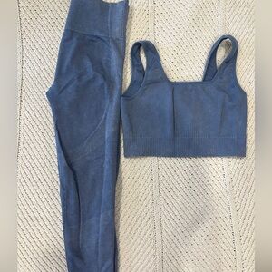 JoyLab Ribbed Activewear Set in Blue
